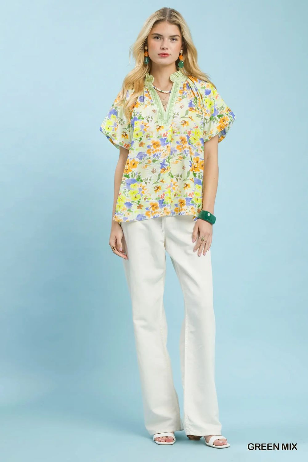 Watercolor Floral Top