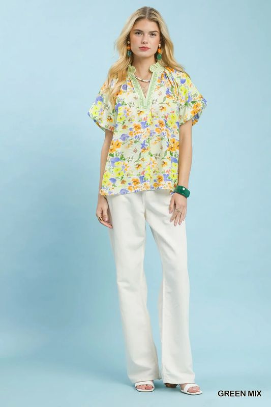 Watercolor Floral Top