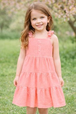 Crinkle Gauze Tiered Dress 