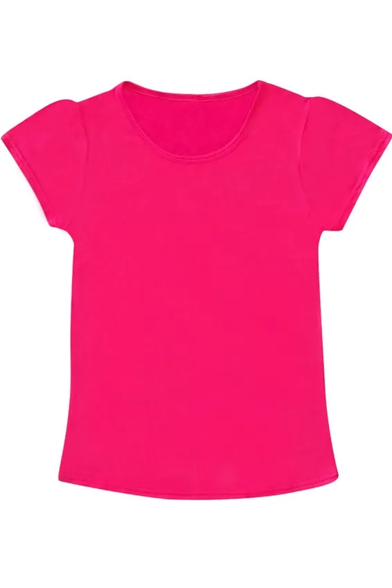 Softie Knit Scoop Neck Tee, Color: Hot Pink, Size: 7
