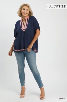 Linen V-Neck Blouse