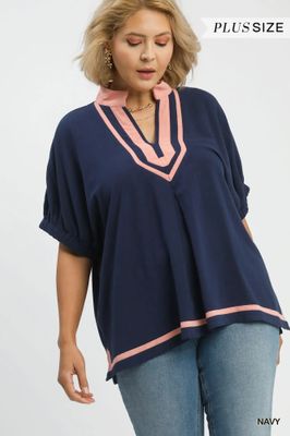 Linen V-Neck Blouse