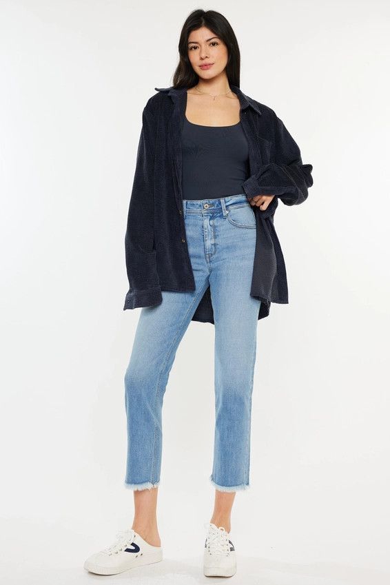 High Rise Slim Straight Jeans