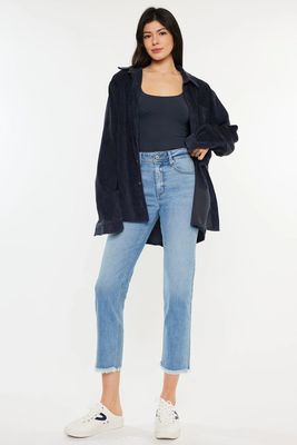 High Rise Slim Straight Jeans