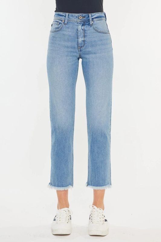 High Rise Slim Straight Jeans