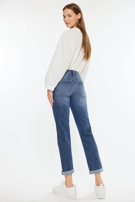 Mid Rise Slim Boyfriend Fit Jeans