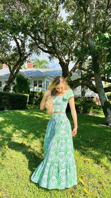 Smocked Flutter Sleeve Top & Skirt Set