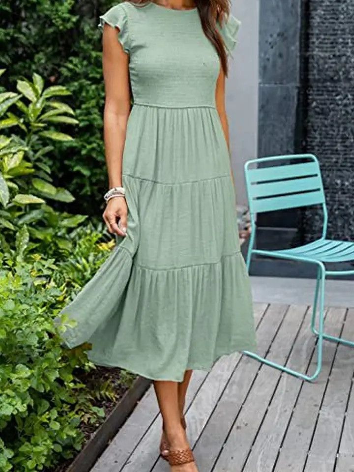 Layered Short Sleeve Dress