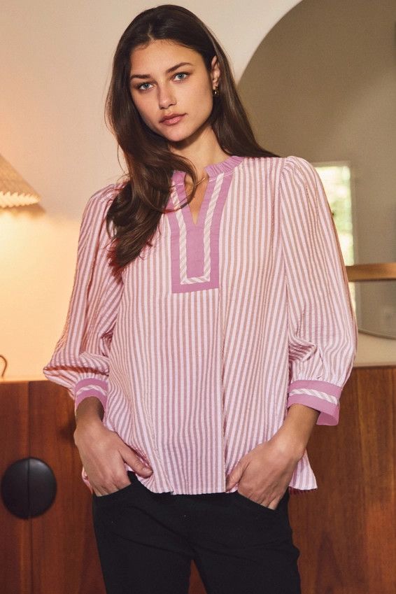 Striped Woven Blouse