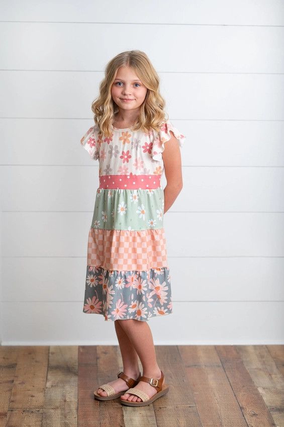 Kids Daisy Tiered Dress