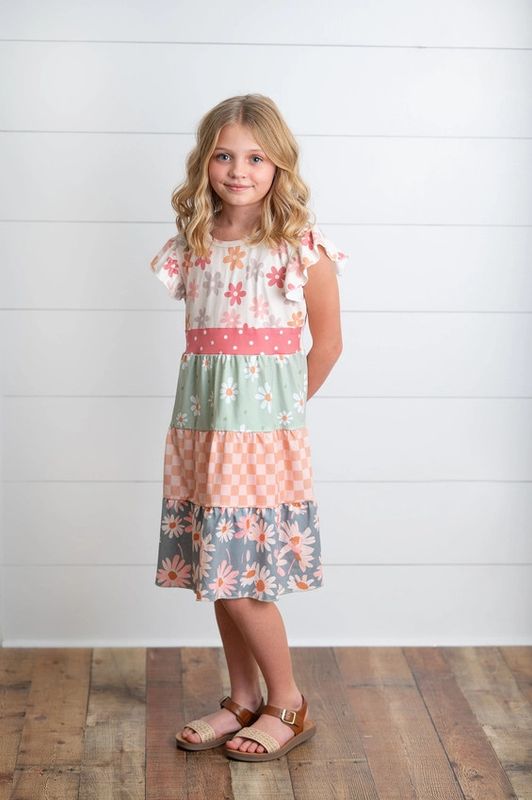 Kids Daisy Tiered Dress