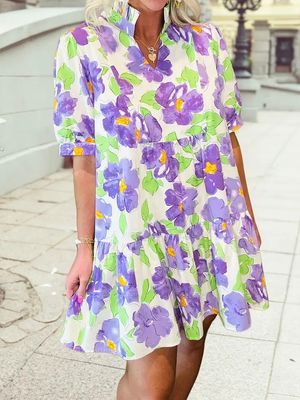 Shift Short Sleeve Mini Dress