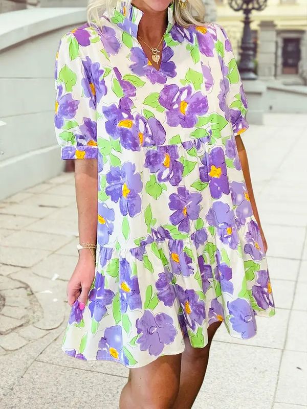 Shift Short Sleeve Mini Dress