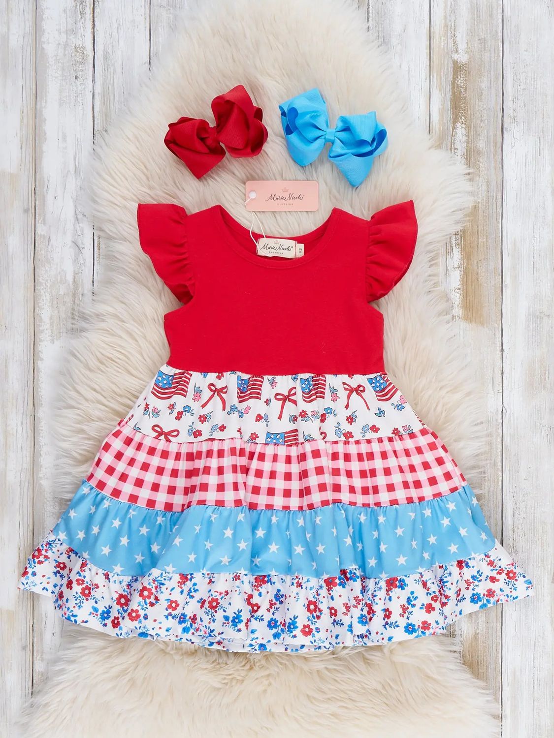Americana Gingham Flag Dress