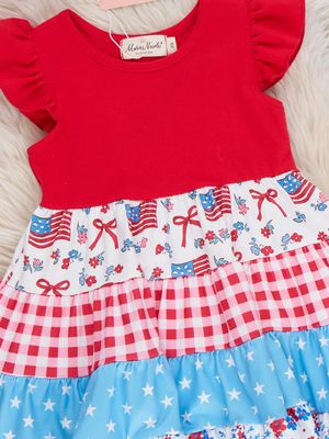 Americana Gingham Flag Dress