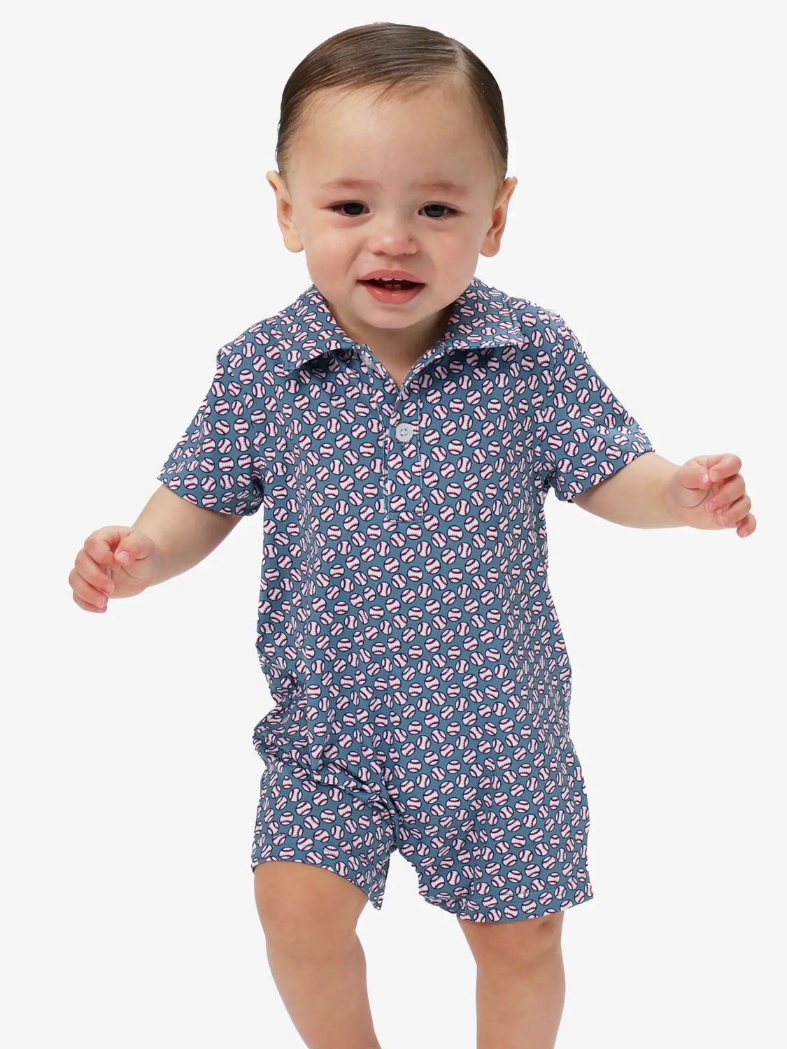 Baby Boys Home Run Performance Polo Romper