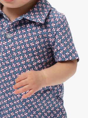 Baby Boys Home Run Performance Polo Romper