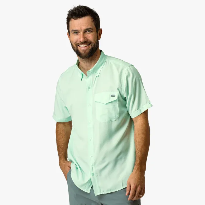 Palomar SS Vented Fishing Shirt, Color: Aqua Glass, Size: S