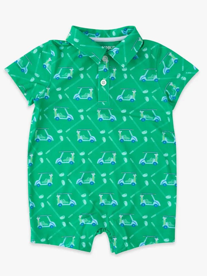 Baby Boys Golf Course Cruiser Performance Polo Romper
