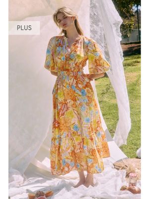 Plus Floral Midi Dress