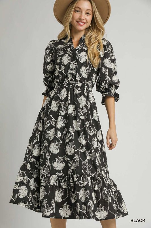Floral Print Midi Dress