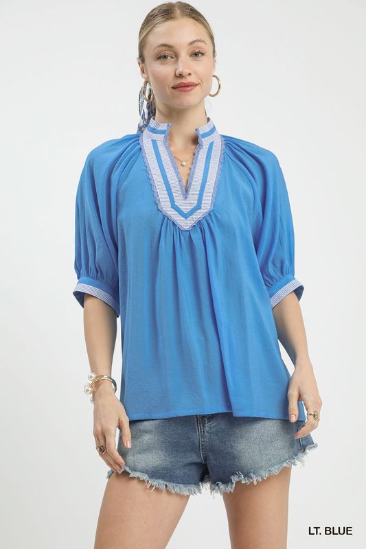Solid Pleated Top