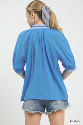 Solid Pleated Top