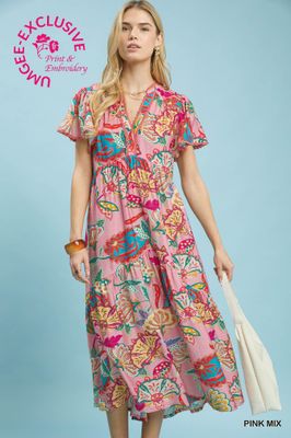 Floral Tiered Midi Dress