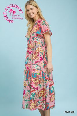 Floral Tiered Midi Dress