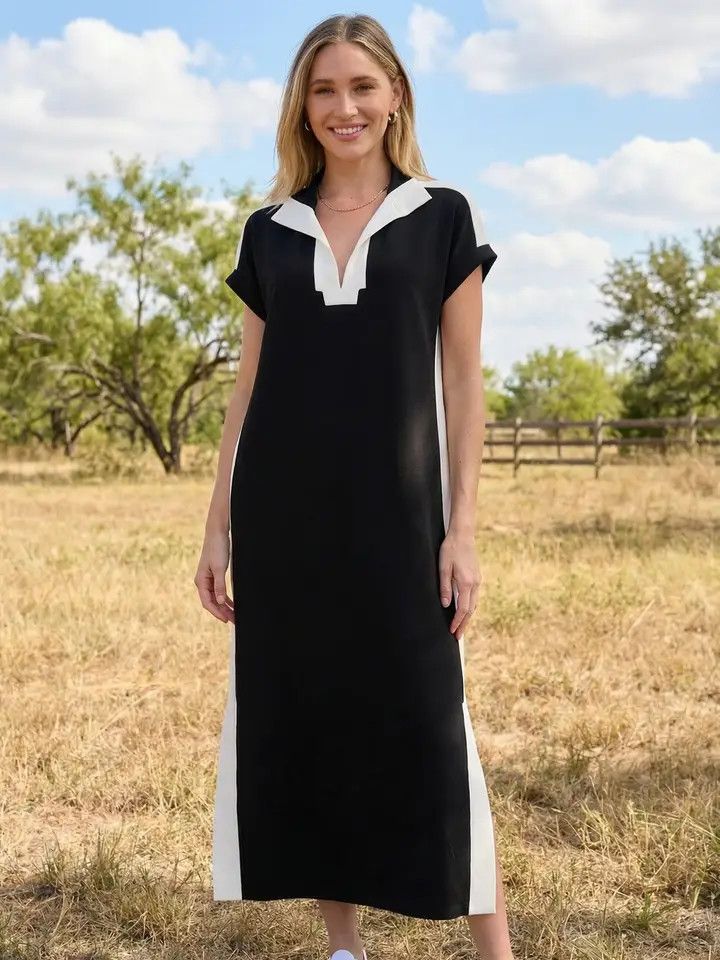 Color Blocked Scuba Dress