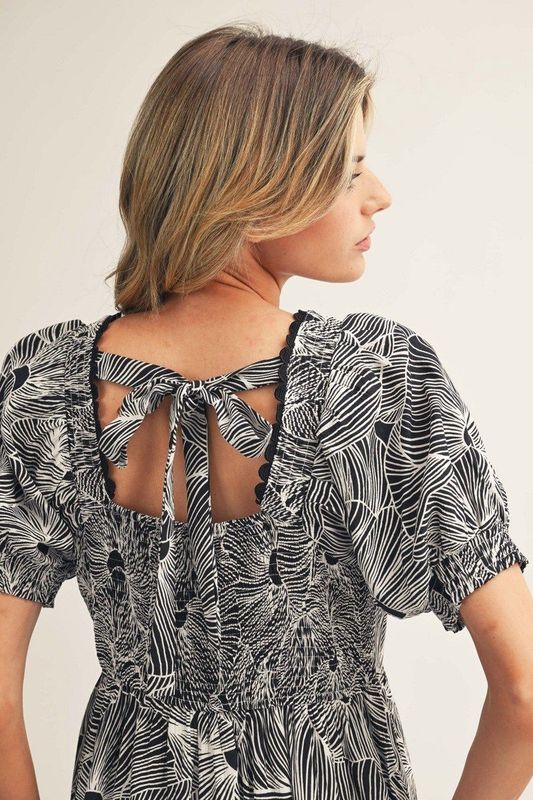 Tropical Print Midi Dress
