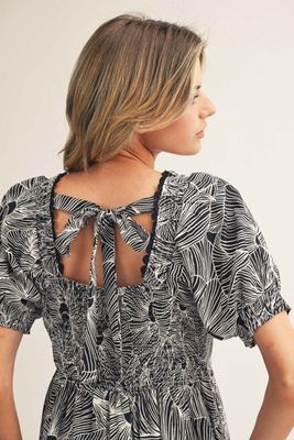 Tropical Print Midi Dress