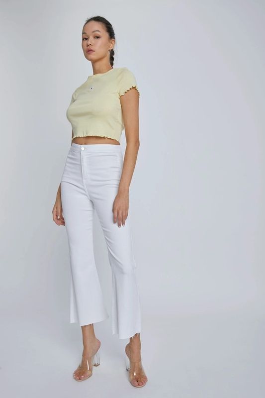 High Rise Crop Flare Jean