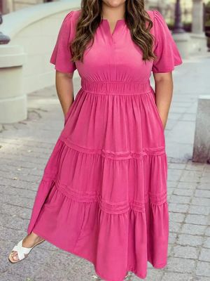 Plus Flare Tiered Maxi Dress