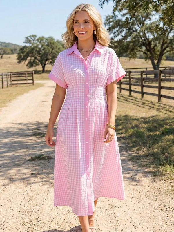 Checkered Midi Dress