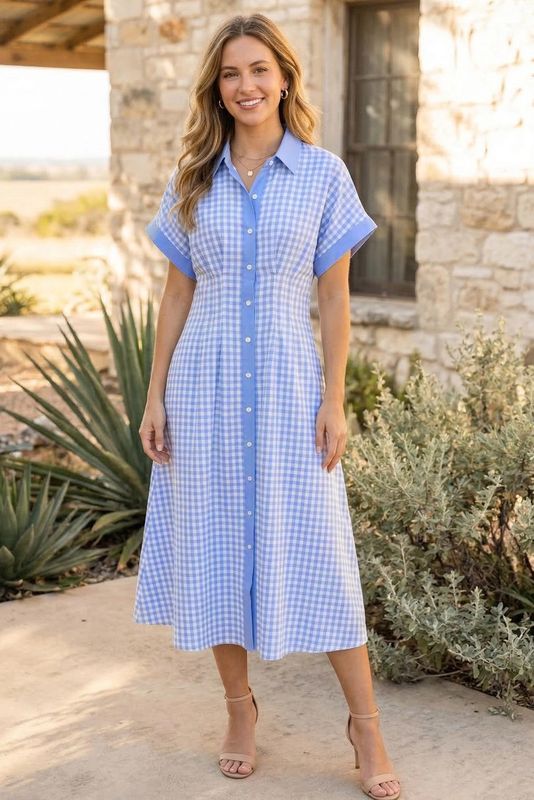 Checkered Midi Dress