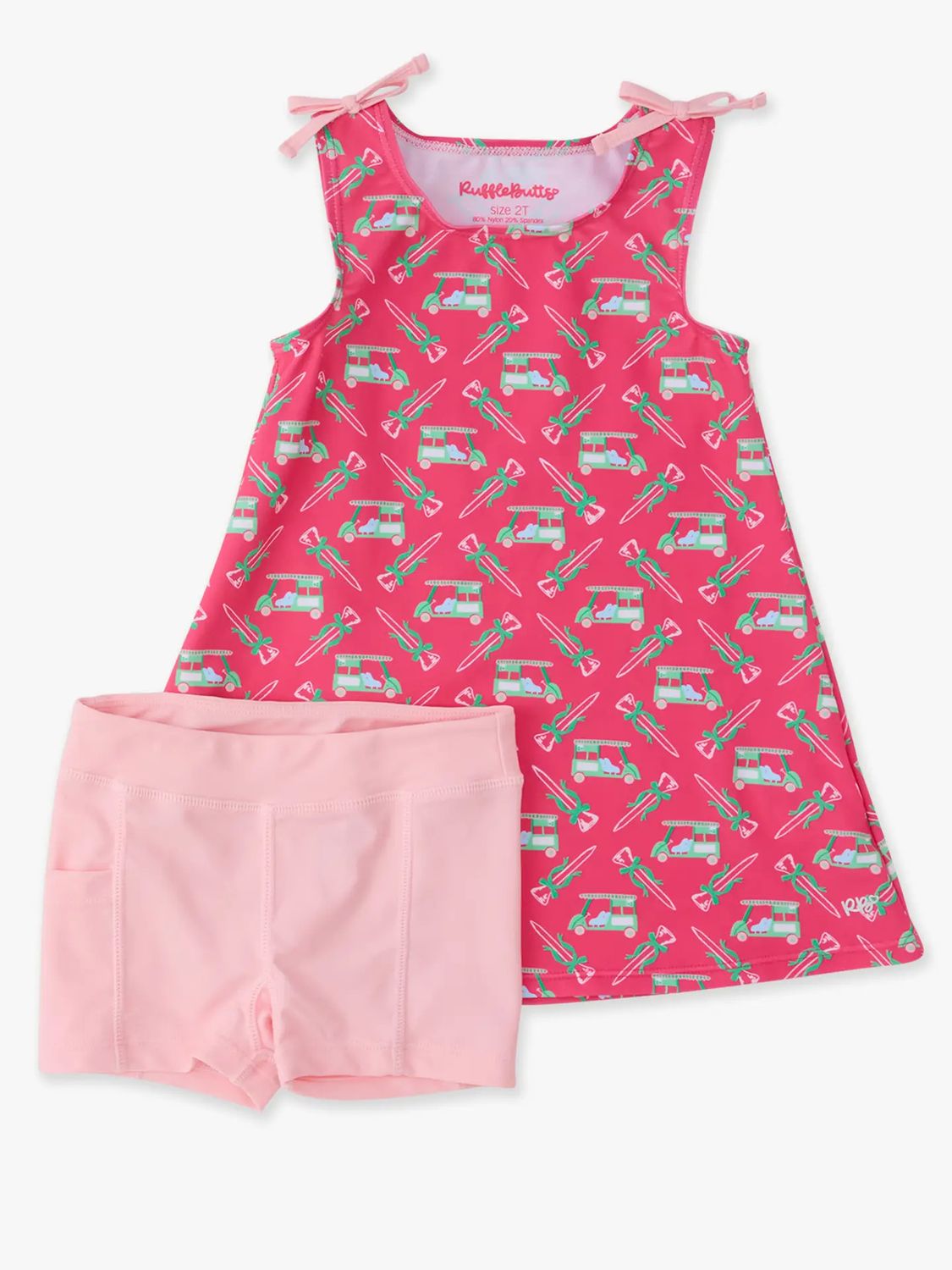 Girls Golf Cart Cutie Active A-Line Bow Dress &amp; Bike Short Set