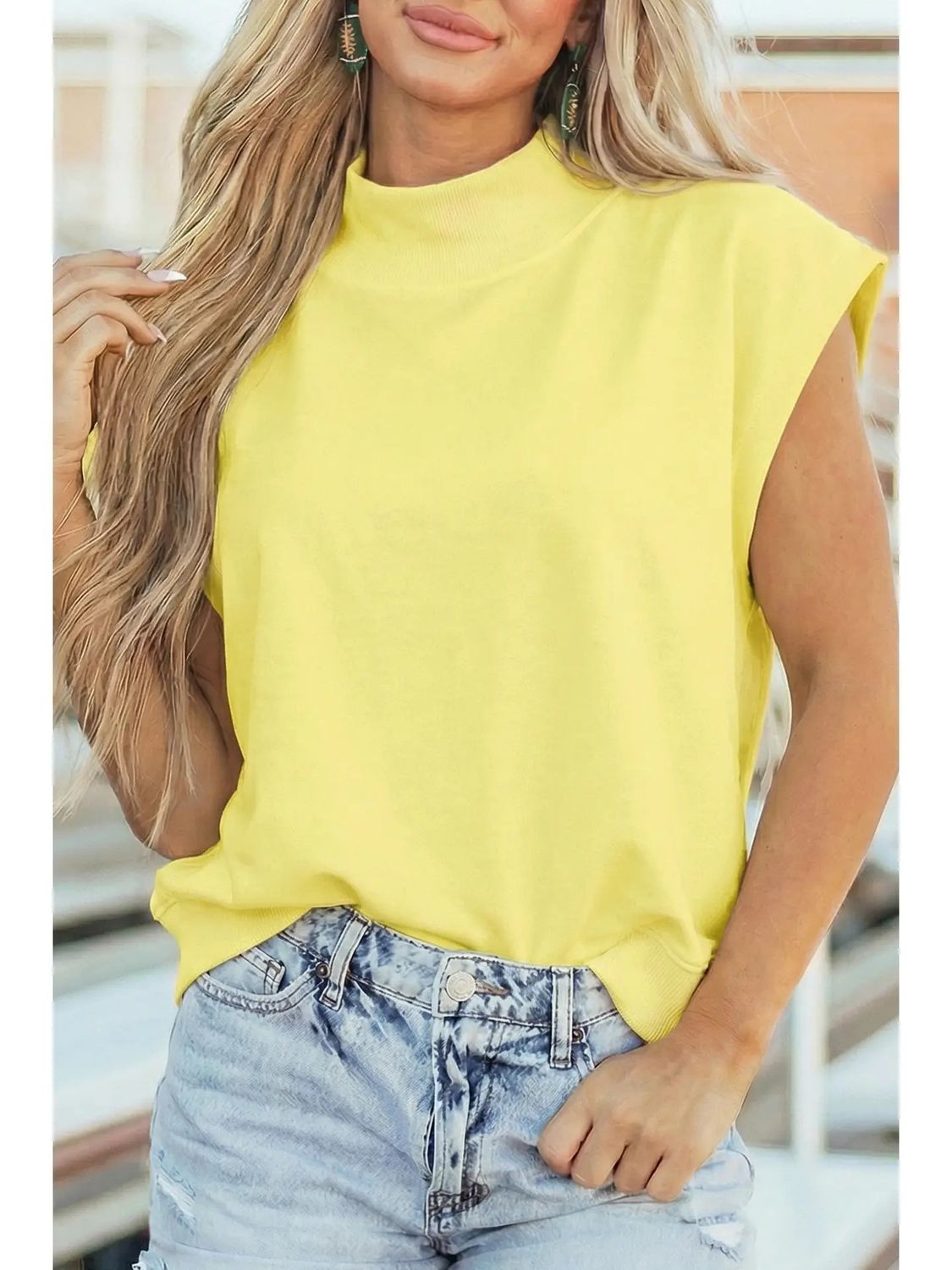 Plus Solid Color Cap Sleeve Top