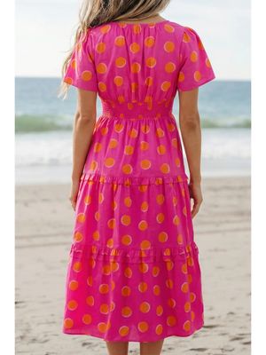 V-Neck Short Sleeve Maxi Dress