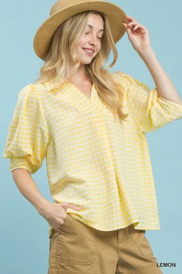 Gingham Collared Blouse