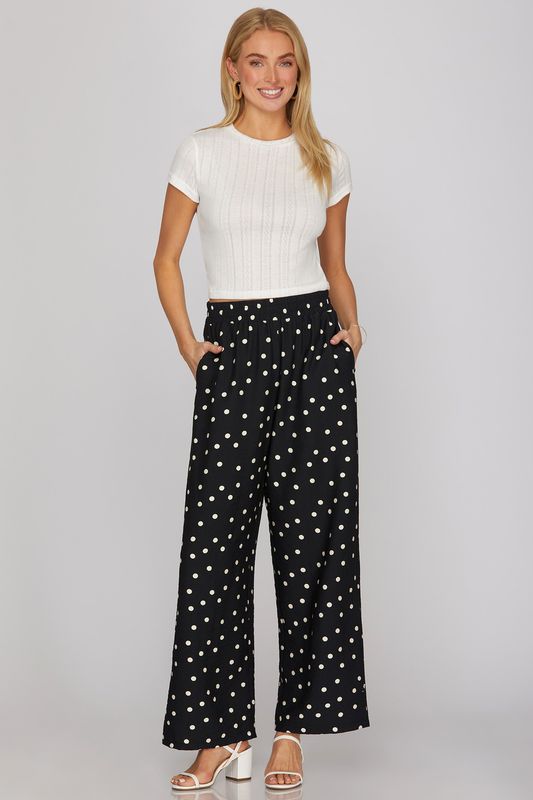 Polka Dot Print Pants