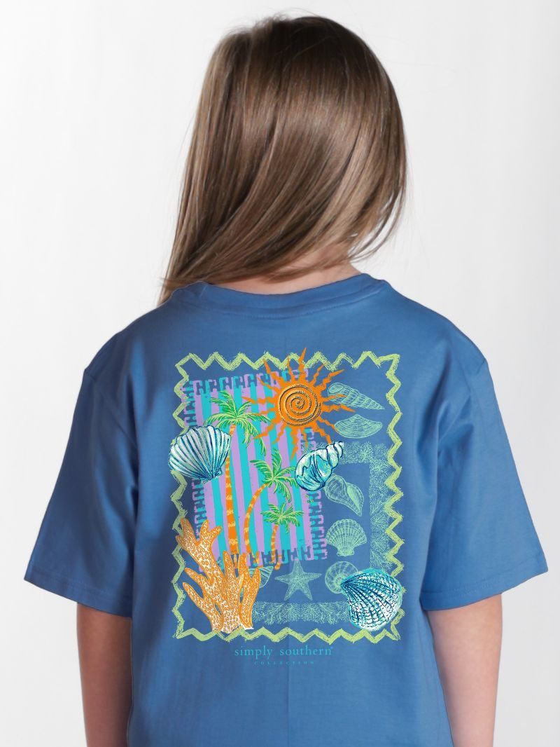 Youth Beach Collage Short Sleeve T-Shirt