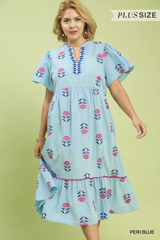 Plus Tiered Midi Dress
