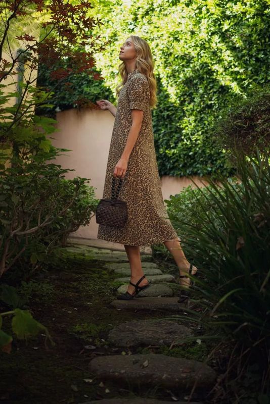 Leopard Print Midi Dress