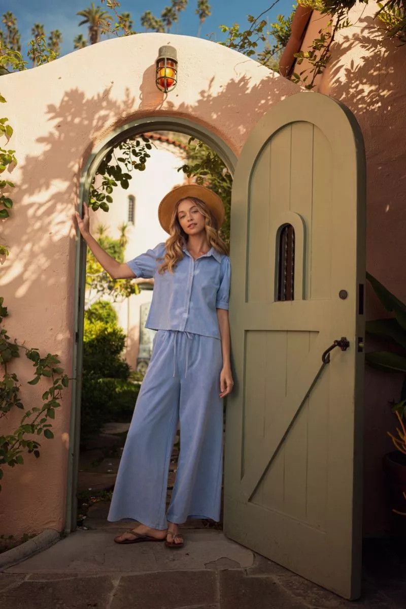 Wide Leg Washed Pants 