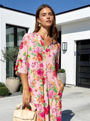 Tiered 3/4 Sleeve Dress