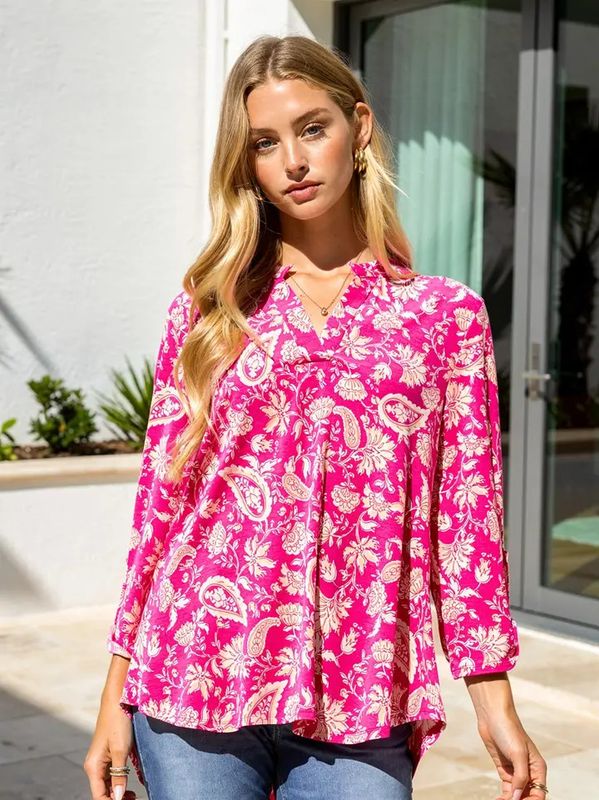 Paisley 3/4 Sleeve Blouse