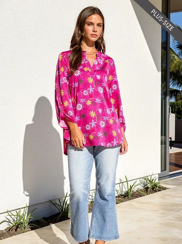 Plus Starfish 3/4 Sleeve Blouse