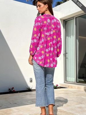 Plus Starfish 3/4 Sleeve Blouse