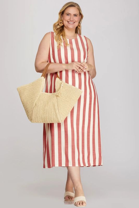Plus Sleeveless Midi Dress